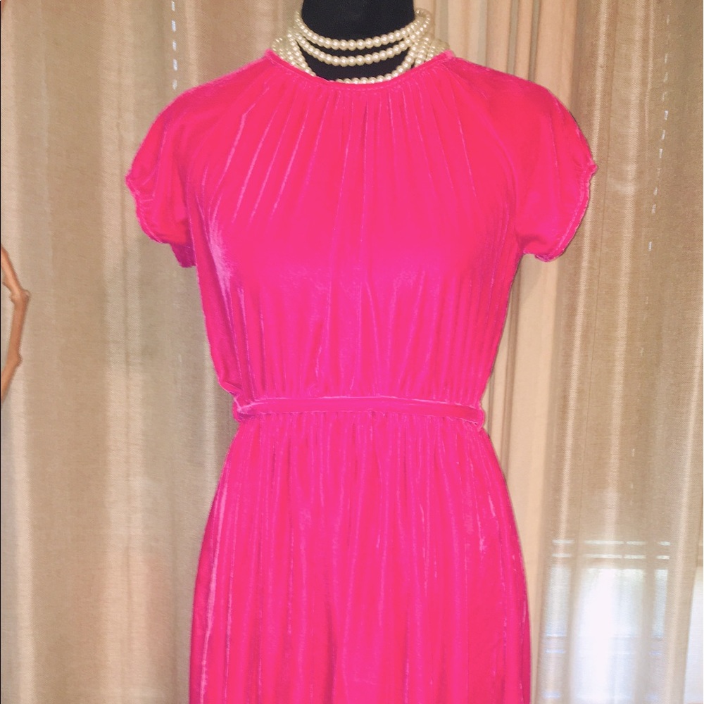 Land’s End Kids Hot Pink Velvet Dress